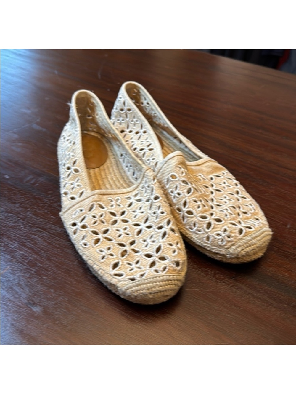 Michael Kors Cream Crochet Espadrille Flats